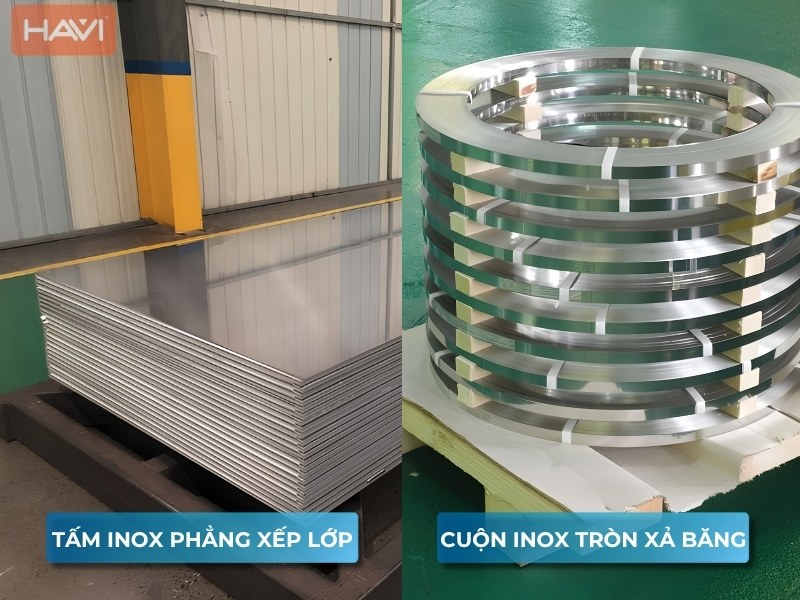 So sánh tấm inox và cuộn inox tại xưởng gia công