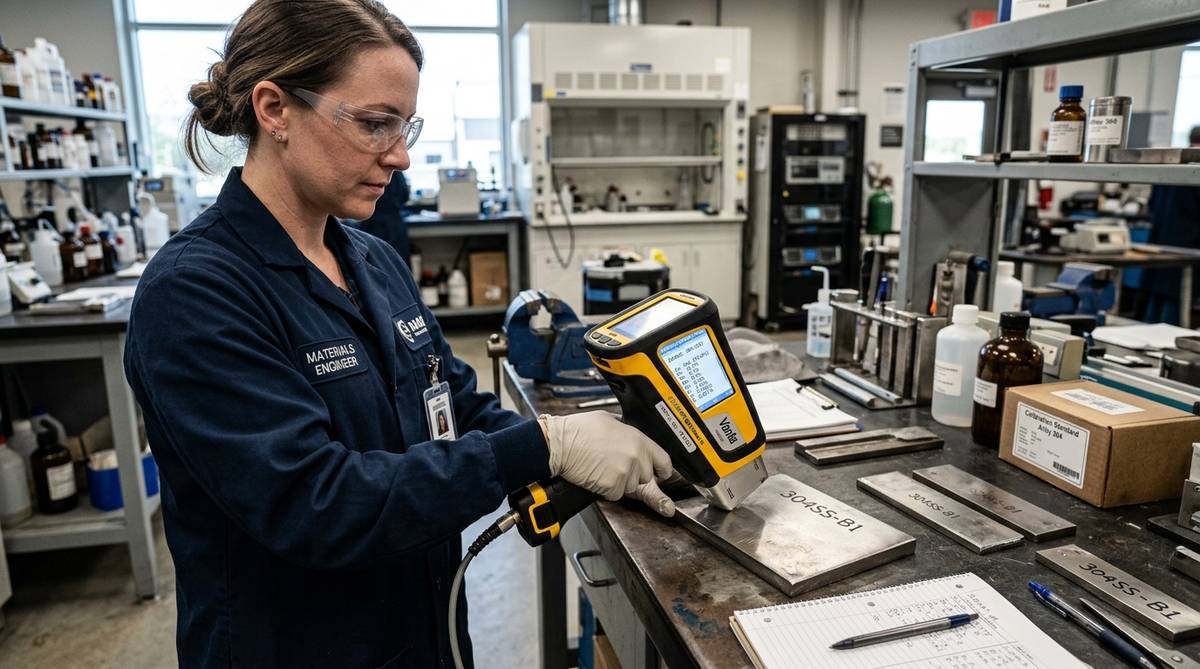 Thử nghiệm phân tích thành phần hóa học mác inox bằng máy quang phổ huỳnh quang XRF