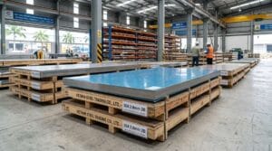 Kiện thép inox tấm 2mm cán nguội 2B phủ màng laser film tại Tổng kho Inox HaVi