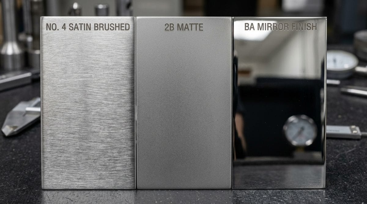 So sánh 3 bề mặt inox No4 Satin, 2B Matte và BA Mirror trong kỹ thuật gia công dập vuốt sâu
