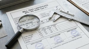 Mẫu chứng chỉ CO CQ inox Mill Test Certificate EN 10204 Type 3.1 đối chiếu thành phần hóa học và số Heat No - Inox Havi