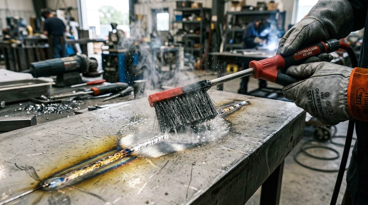 Xử lý inox ố vàng sau hàn bằng máy tẩy mối hàn điện hóa chuyên dụng